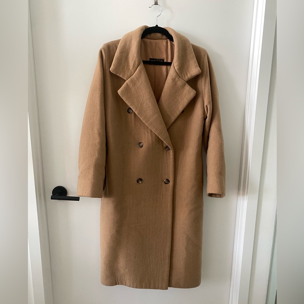 Vintage handmade cashmere wool coat, small